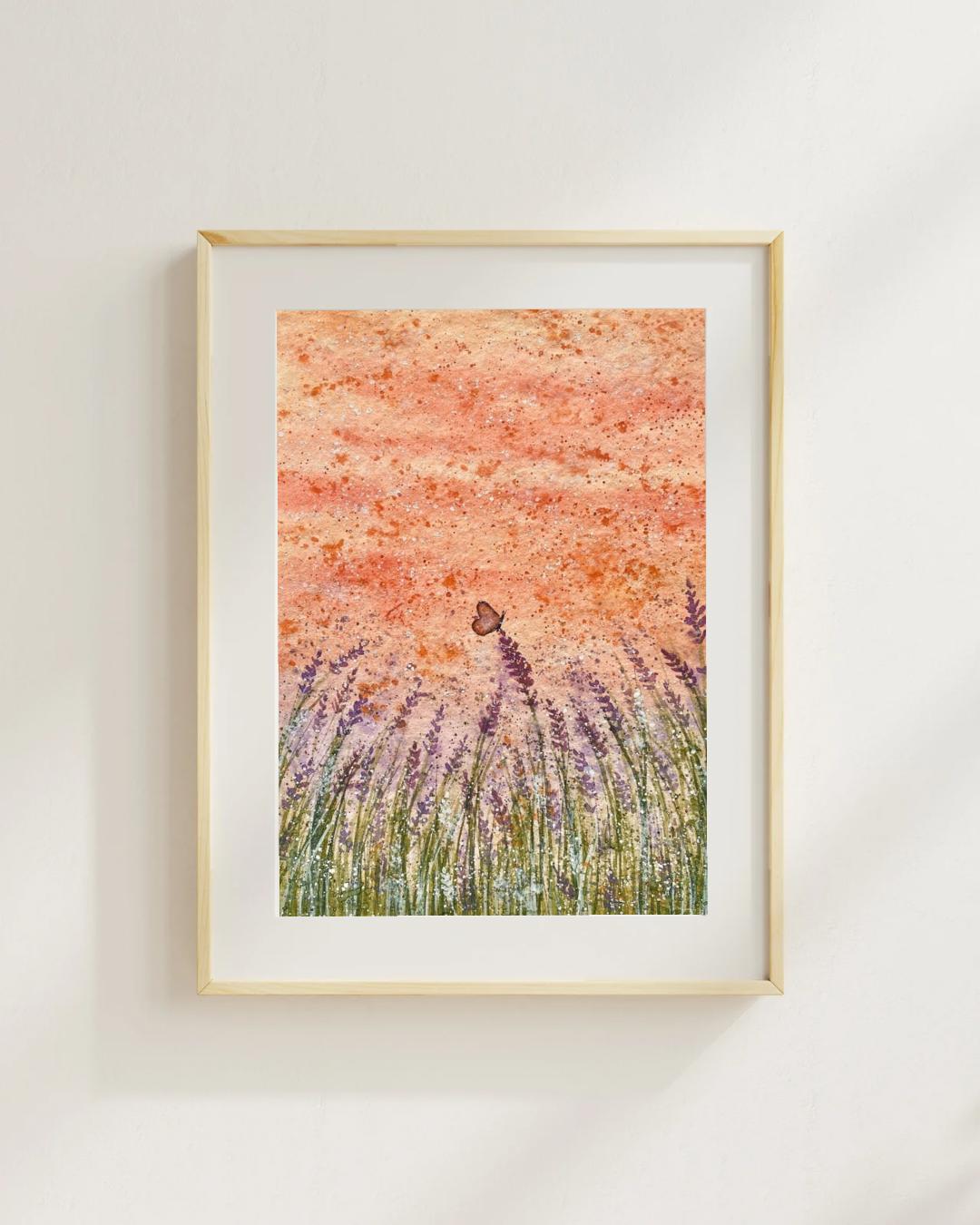 Calming lavender fields - A3 poster