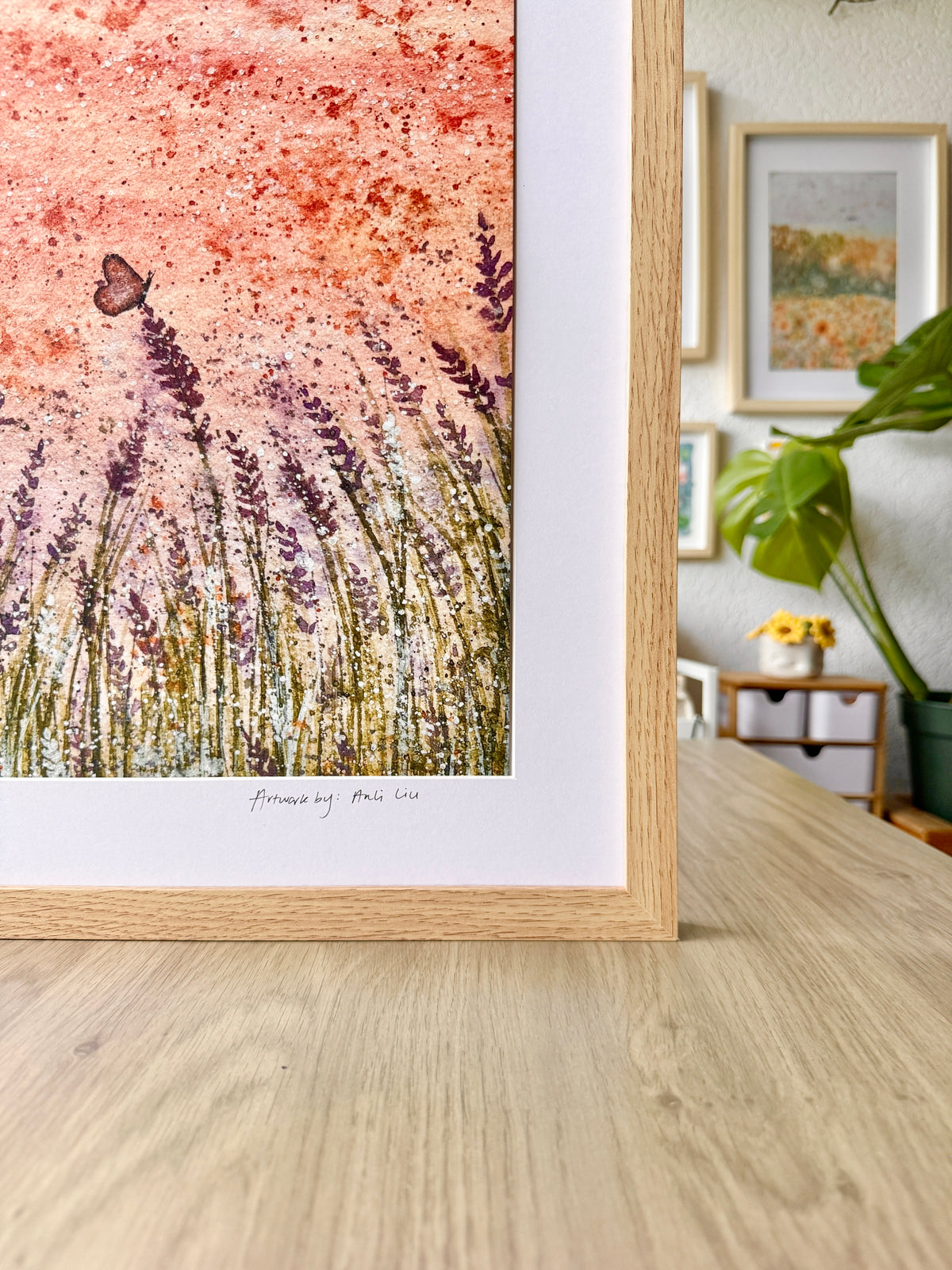 Calming lavender fields - A3 Framed Artwork