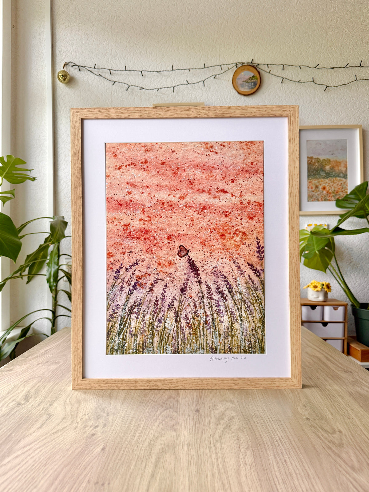 Calming lavender fields - A3 Framed Artwork