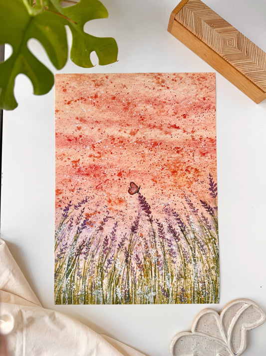Calming lavender fields - A3 poster