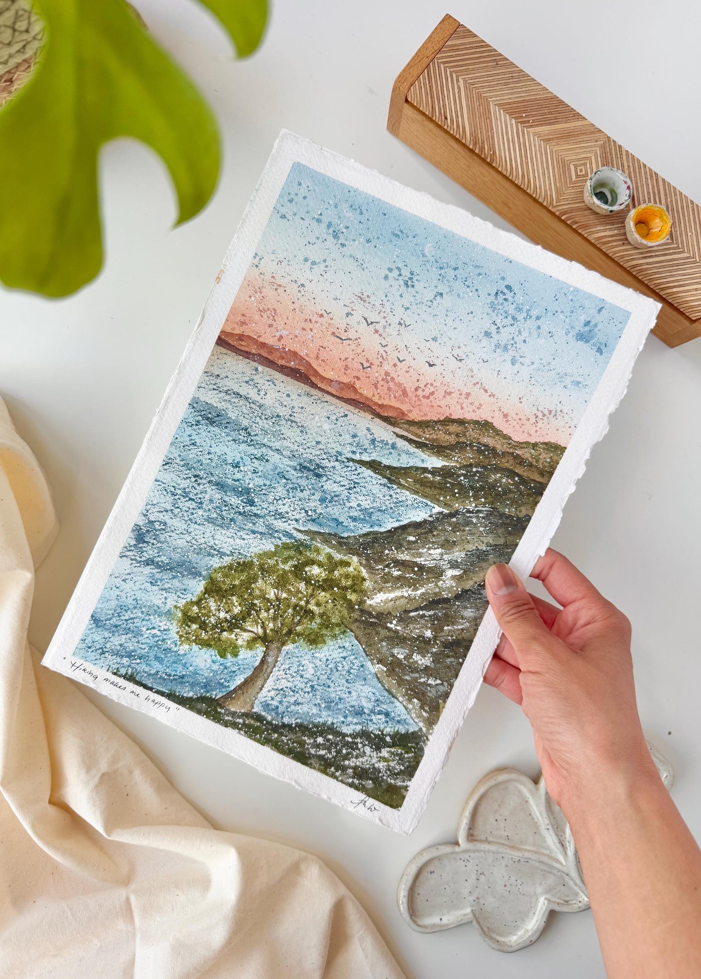 Hiking makes me happy - Original artwork