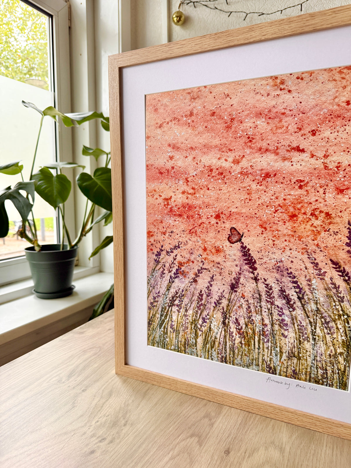 Calming lavender fields - A3 Framed Artwork