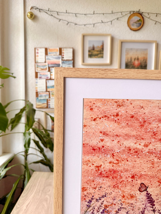 Calming lavender fields - A3 Framed Artwork