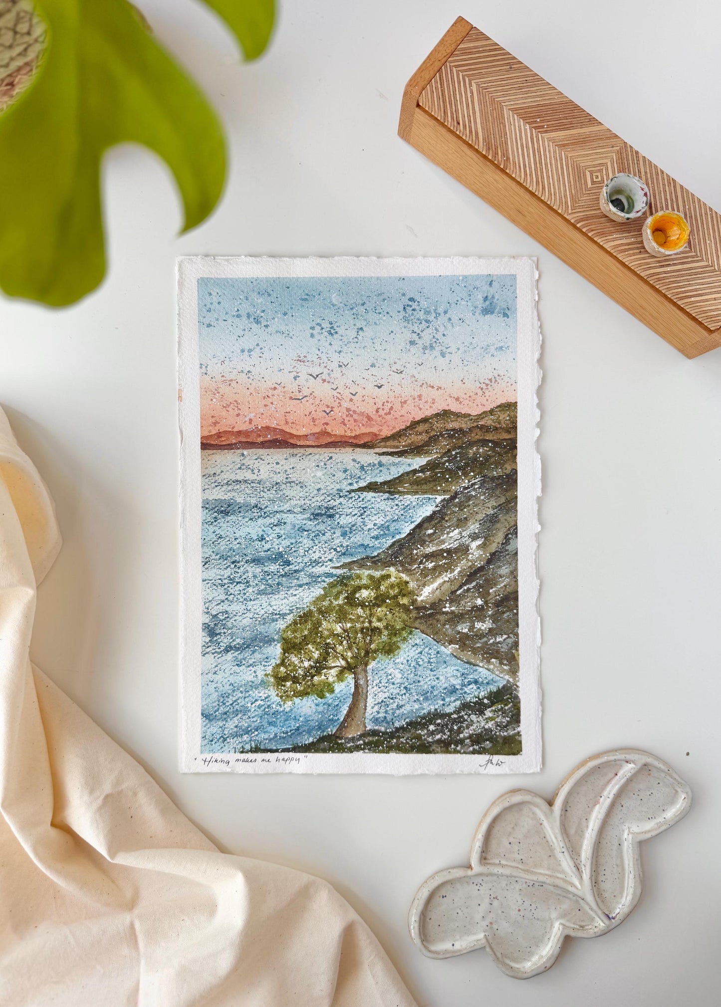 Hiking makes me happy - Original artwork